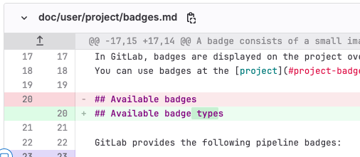 Merge request code changes in inline mode.